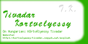tivadar kortvelyessy business card