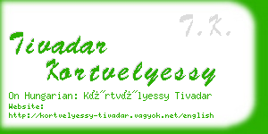 tivadar kortvelyessy business card